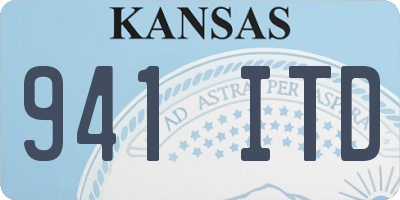KS license plate 941ITD