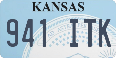 KS license plate 941ITK