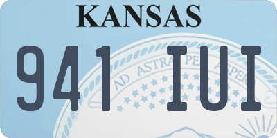 KS license plate 941IUI