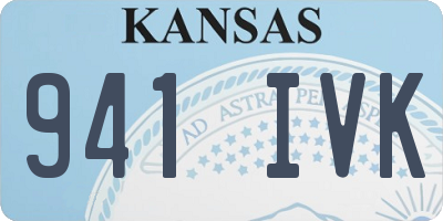 KS license plate 941IVK
