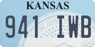 KS license plate 941IWB