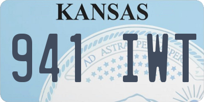 KS license plate 941IWT
