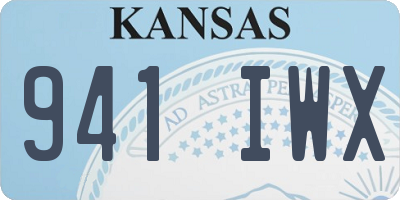 KS license plate 941IWX