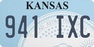 KS license plate 941IXC