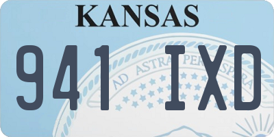 KS license plate 941IXD