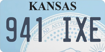KS license plate 941IXE