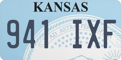 KS license plate 941IXF