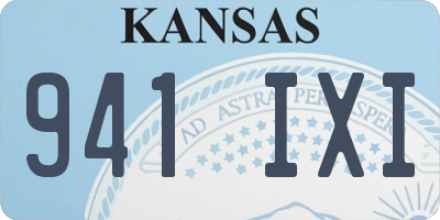 KS license plate 941IXI