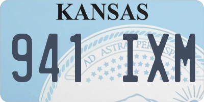 KS license plate 941IXM