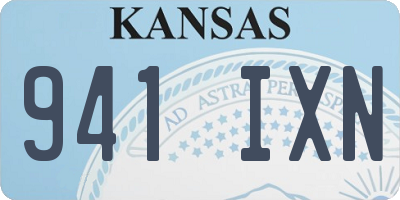 KS license plate 941IXN