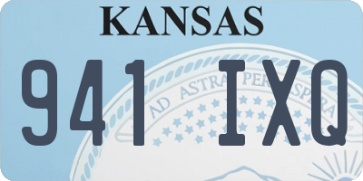 KS license plate 941IXQ