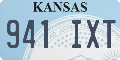 KS license plate 941IXT