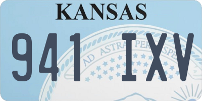 KS license plate 941IXV
