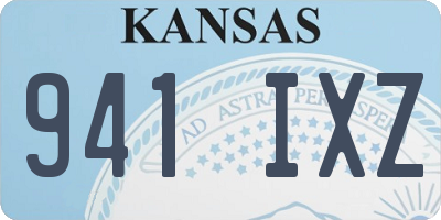 KS license plate 941IXZ