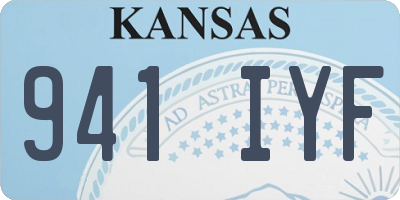 KS license plate 941IYF