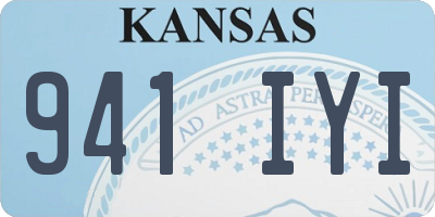 KS license plate 941IYI