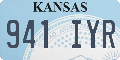 KS license plate 941IYR