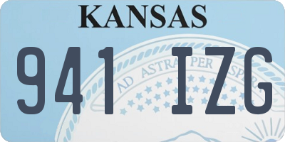 KS license plate 941IZG