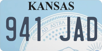 KS license plate 941JAD