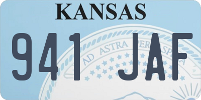 KS license plate 941JAF