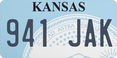 KS license plate 941JAK