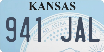 KS license plate 941JAL