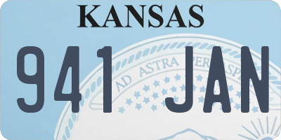 KS license plate 941JAN