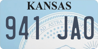 KS license plate 941JAO