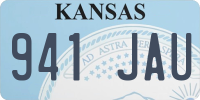 KS license plate 941JAU
