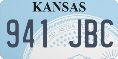 KS license plate 941JBC