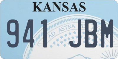 KS license plate 941JBM