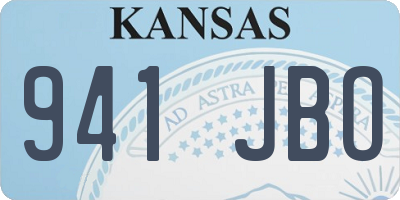 KS license plate 941JBO