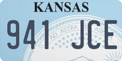 KS license plate 941JCE