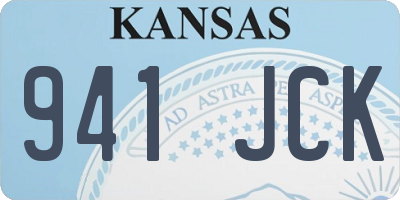 KS license plate 941JCK