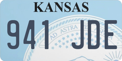 KS license plate 941JDE