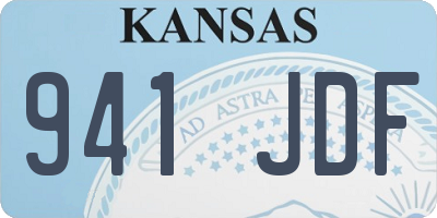 KS license plate 941JDF