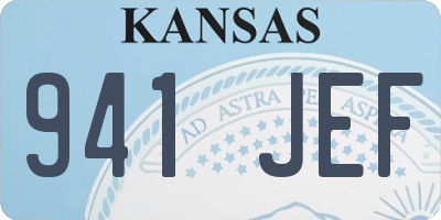 KS license plate 941JEF