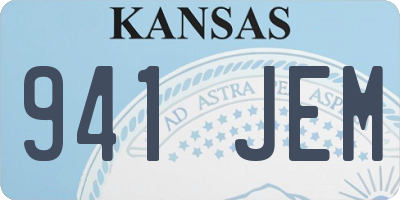 KS license plate 941JEM