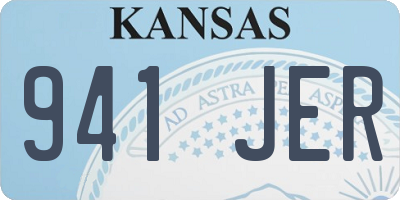 KS license plate 941JER