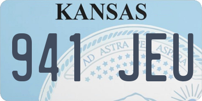 KS license plate 941JEU