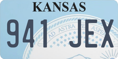 KS license plate 941JEX