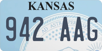 KS license plate 942AAG