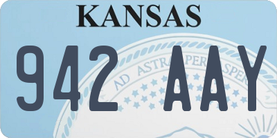 KS license plate 942AAY
