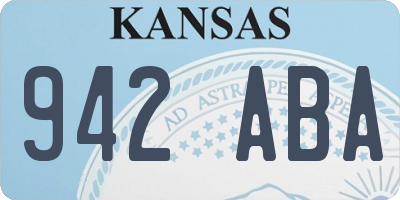 KS license plate 942ABA