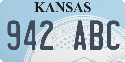 KS license plate 942ABC