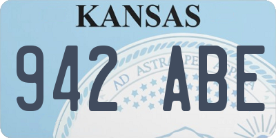 KS license plate 942ABE