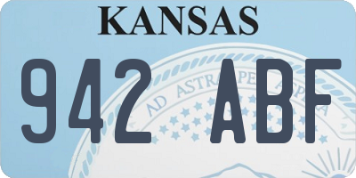 KS license plate 942ABF