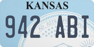 KS license plate 942ABI