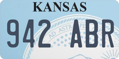 KS license plate 942ABR