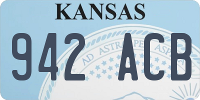 KS license plate 942ACB